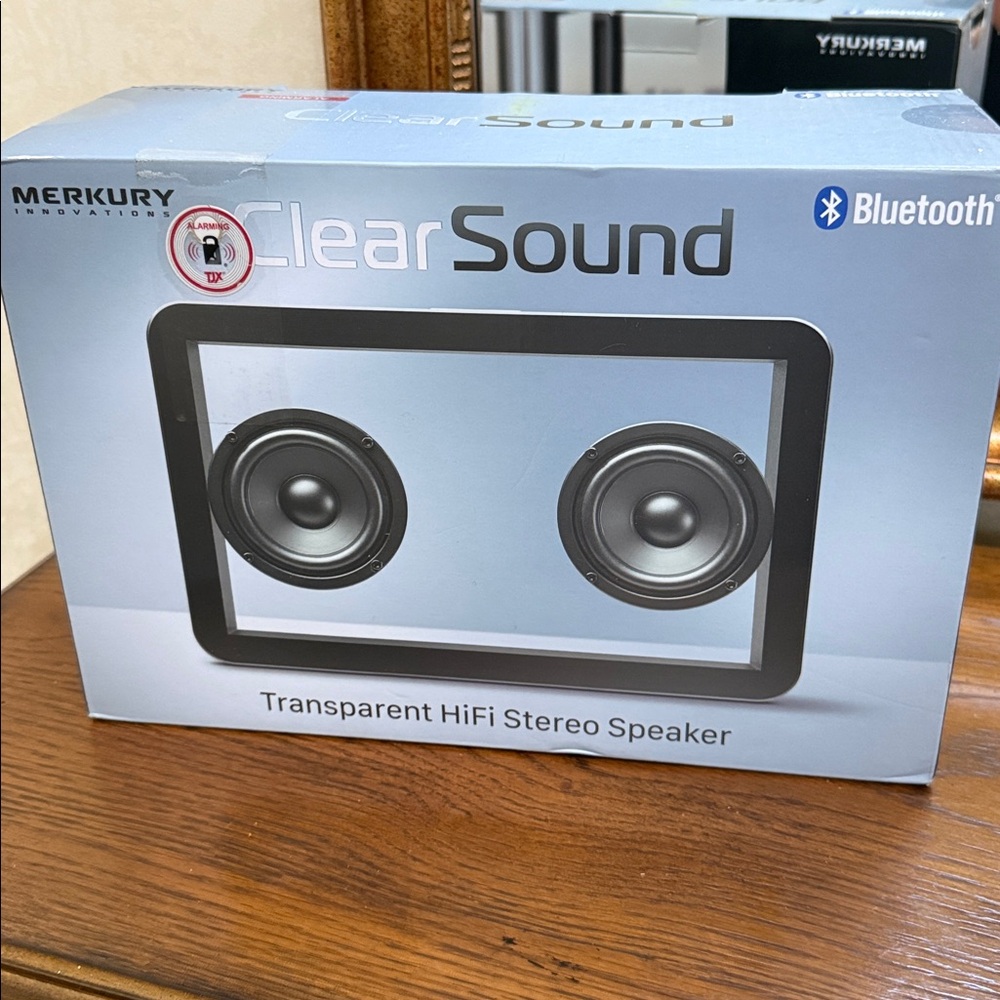 Merkury HiFi Stereo Speaker. ClearSound Transparent. Super Bass. Bluetooth.